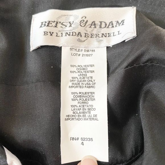 Betsy and Adam Formal Dress Size 4 Linda Bernell Black Floral Prom Halter - Picture 12 of 12